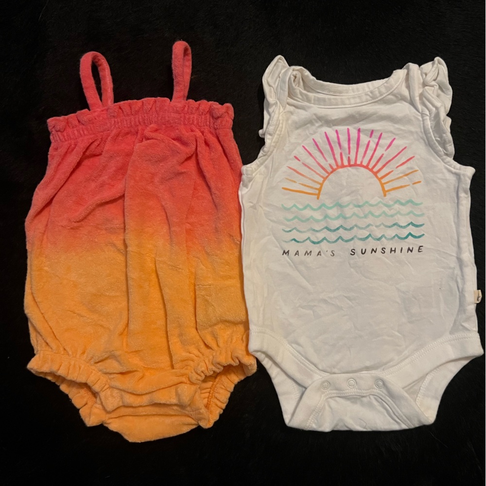 BUNDLE Baby Girl Summer ☀️ Tank Onesies; 0-3 months
